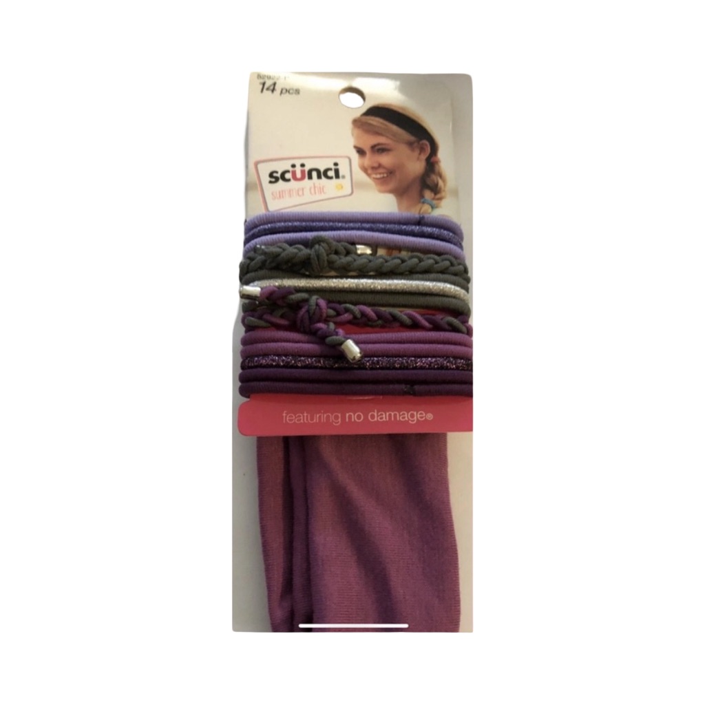 Scunci No Damage HairTies Purple Hair Bands Set